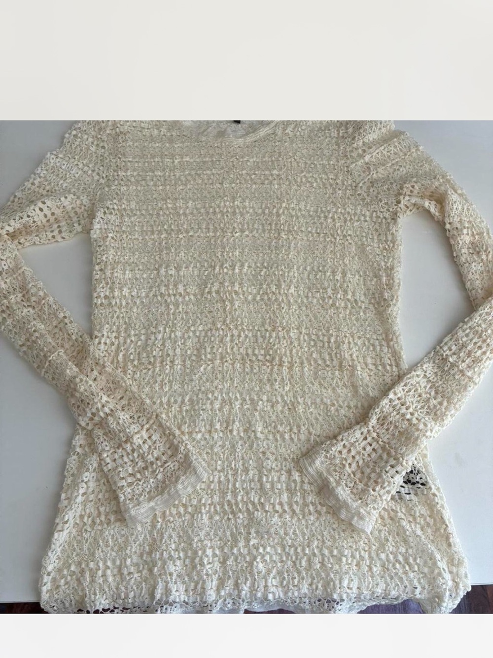 Isabel Marant Cream Open-Weave Crochet Sweater